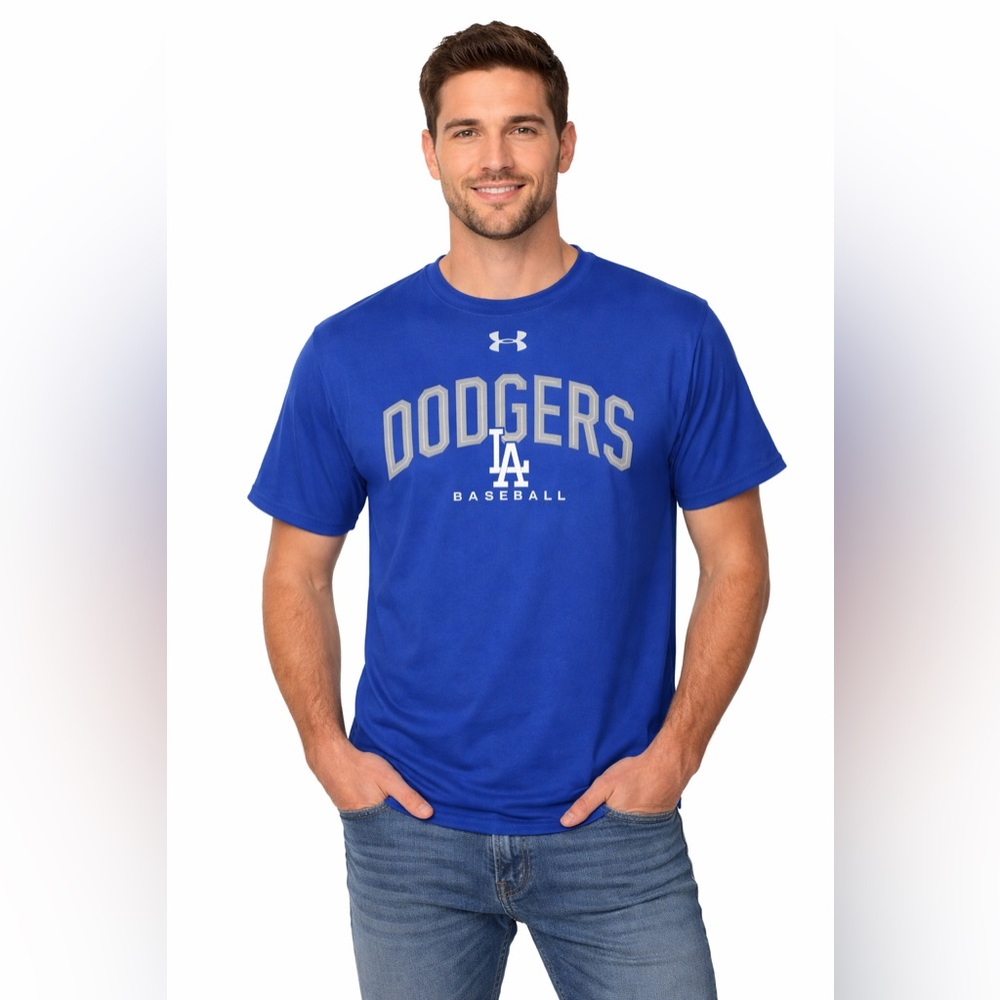 Under Armour Dodgers Blue Baseball Tee
